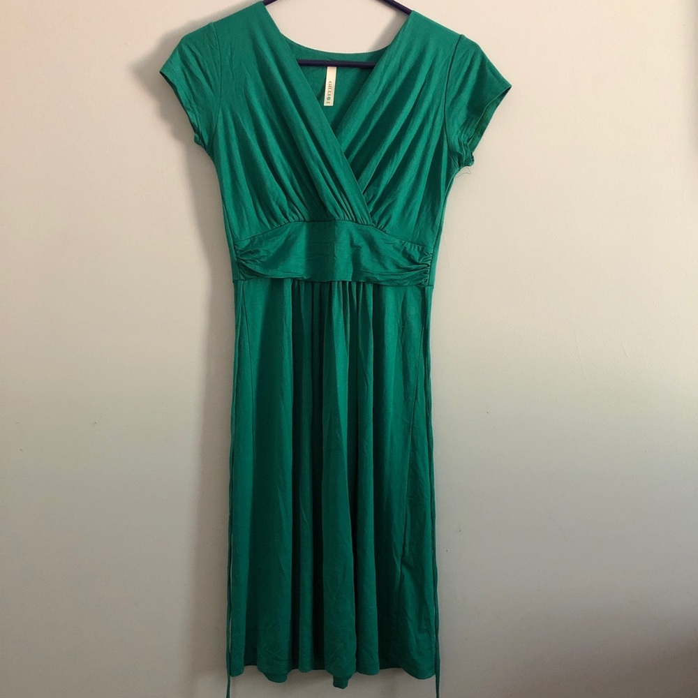 Modcloth Emerald Green Knit Dress Gem